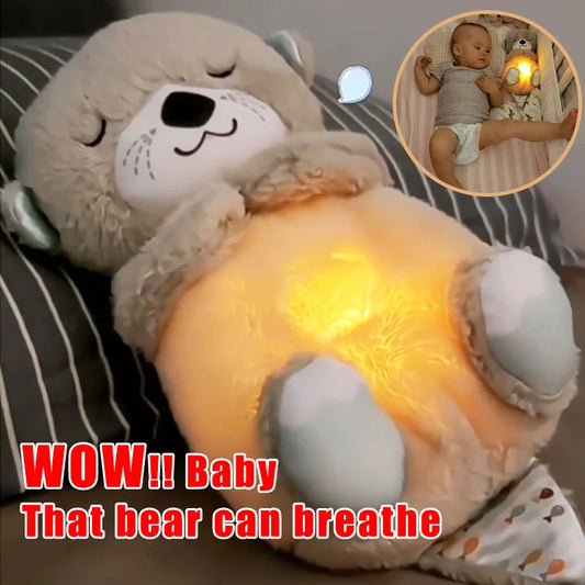 Baby Breathing Bear Baby Soothing Otter Plush Doll Toy Baby Kids