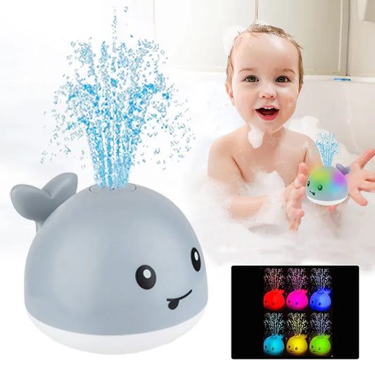 Baby Light Up Bath Toys Whale Automatic Sprinkler Bathtub Toys Pool